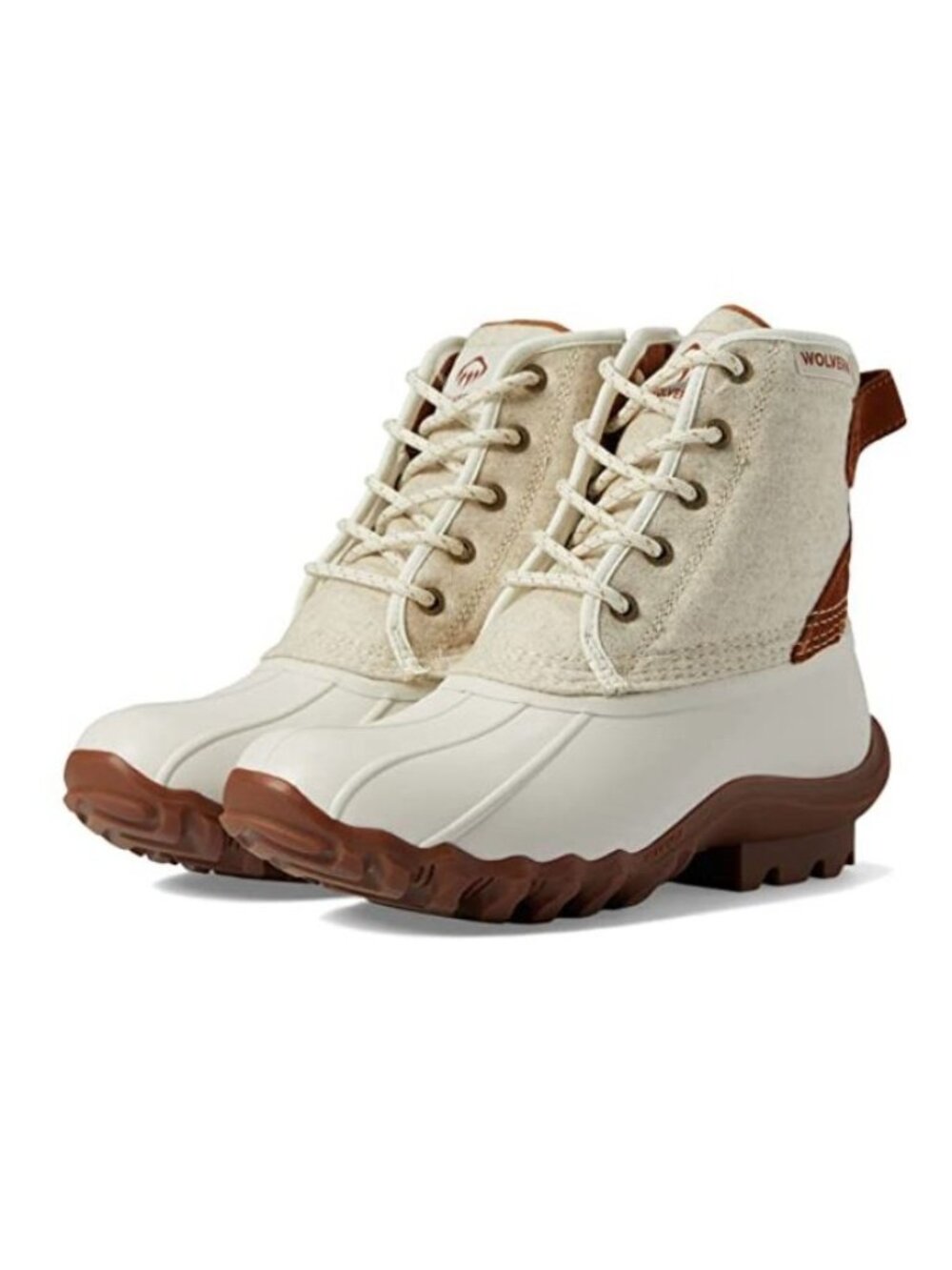 Wolverine Women’s Torrent Wool Waterproof Duck Boots Ivory Brown Size 7M NEW